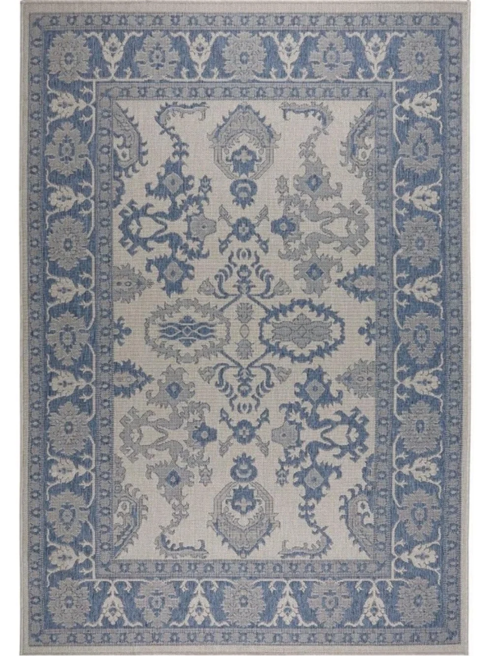 Nicole Miller Patio Country Ayana 3’11”x5’2” Gray-Blue Indoor/Outdoor Area Rug